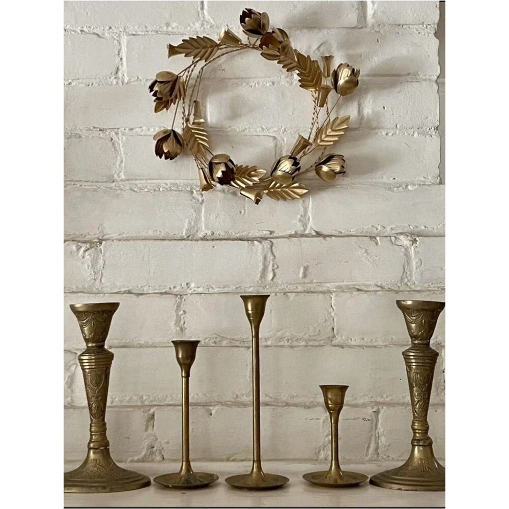 Threshold gold metal botanical Garland